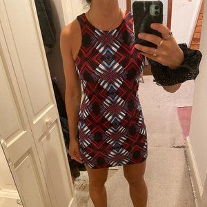 Geometric knit cocktail dress